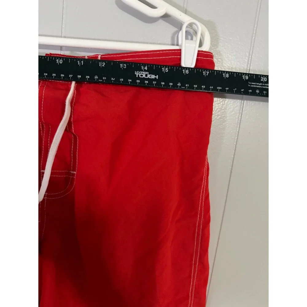 Merona Board Shorts Mens Size M 32-34 Red Cargo‎ Pocket Swim Trunks